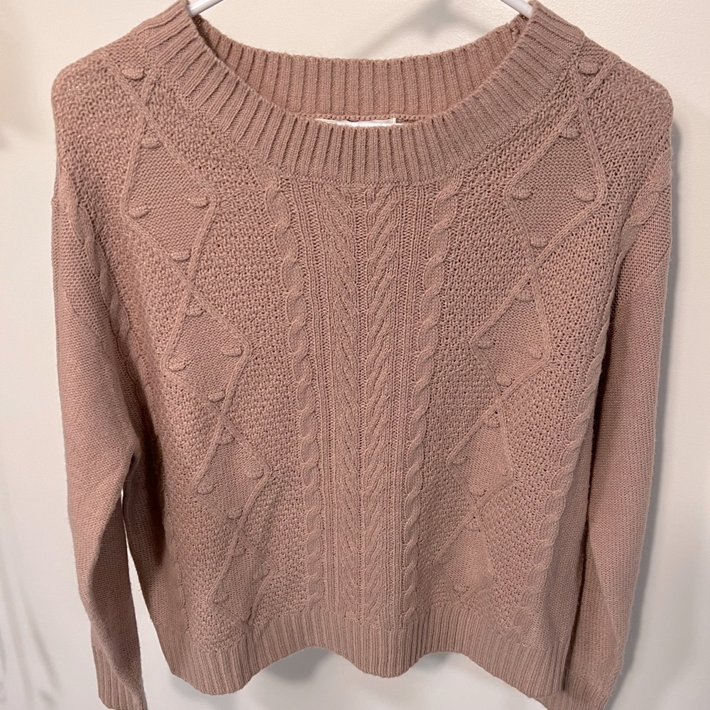 New Moral Fibre Cable Knit Sweater Large